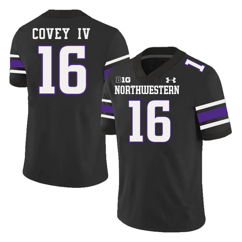 Northwestern Wildcats #16 Frank Covey IV College Football Jerseys Stitched-Black